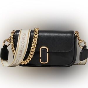 Marc Jacobs Black Shoulder Bag with Gold Chain
